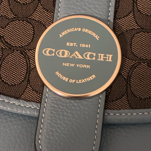 Coach Blue and Brown Crossbody Bag - Picture 3 of 4